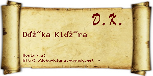 Dóka Klára névjegykártya