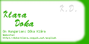 klara doka business card