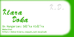 klara doka business card